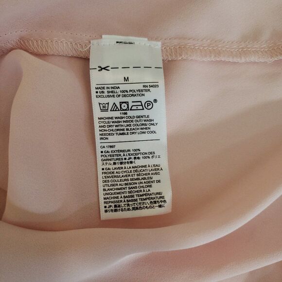 Banana Republic Sheer Peach Sleeveless Button-up Top Size M - Picture 7 of 8